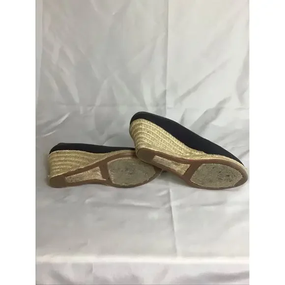 J Crew Women Fabric Wedge Espadrilles Sz. 8 Dark gray EUC (Litle Wear) leisure - Picture 7 of 9